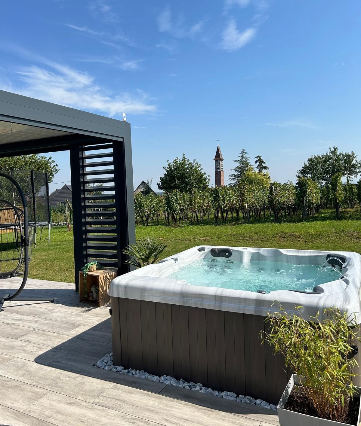 Création d&#8217;une terrasse et installation d&#8217;un spa près de Ribeauvillé Kingersheim